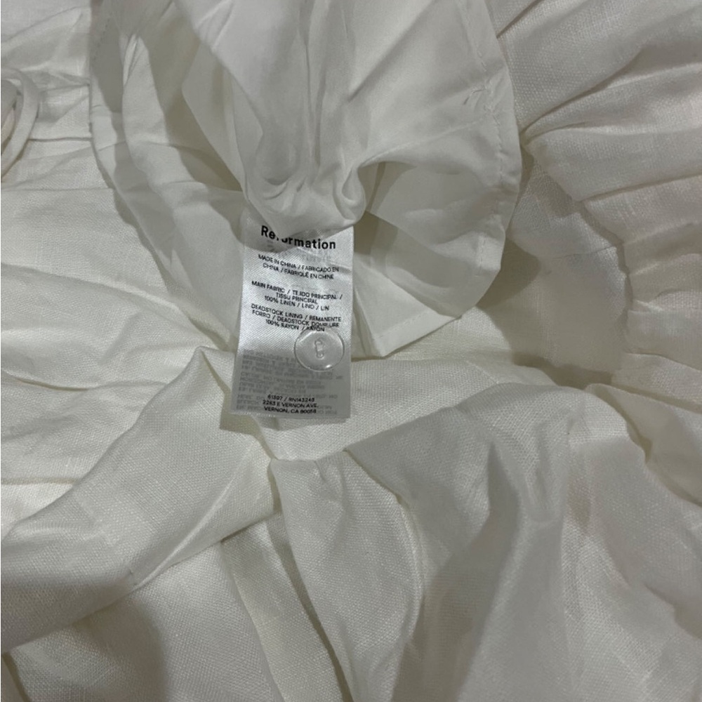 Reformation Balia Linen Dress in White - Picture 5 of 5
